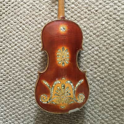 Early 1900's Vintage Gypsy Violin with Beautiful Inlay Detail image 13