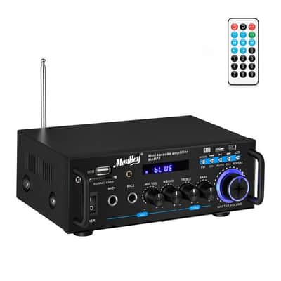 Bluetooth Stereo Amplifier - Desktop Audio Power Amp Receiver with FM Radio, MP3/USB/SD Readers image 1
