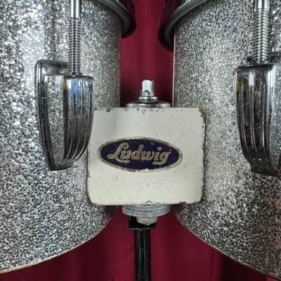Vintage Ludwig 6" & 8" Tunable Bongos Silver Sparkle image 4