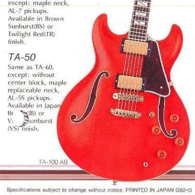 1982 Aria Pro II TA 60 Titan Artist semi-hollow vintage guitar Japan image 21