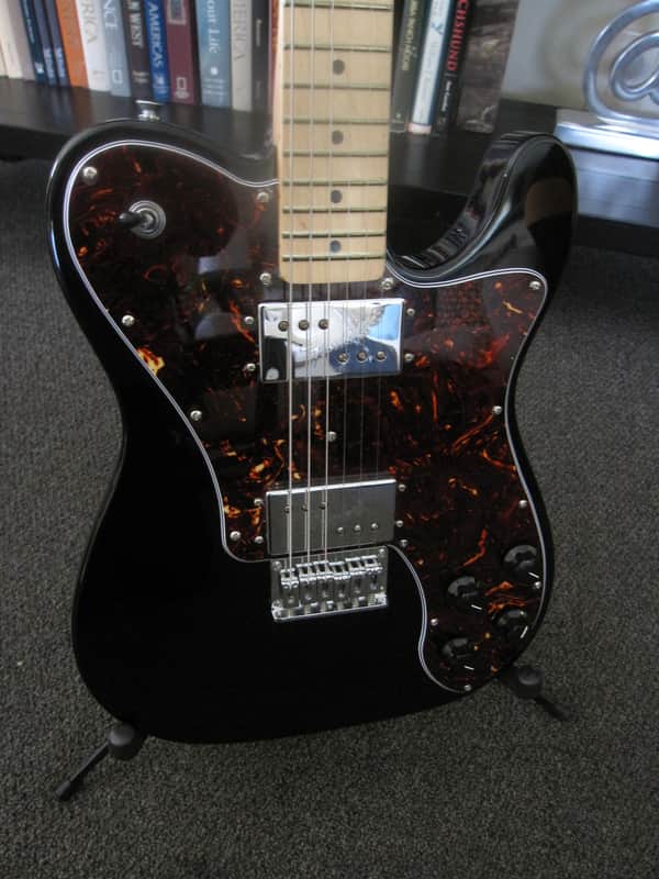 Fender '72 Telecaster Deluxe 2023 - Gloss Black with Tortoise | Reverb