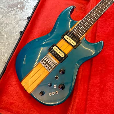 Aria Pro II Tri-Sound TS-500 1980 - Teal neck thru original vintage MIJ Japan image 5