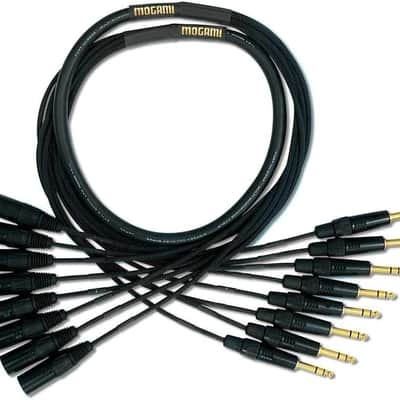 Gold 8 TRS-XLRM-25 Audio Adapter Snake Cable, 8 Channel Fan-Out, 1/4" TRS Male Plug to XLR-Male, Gold Contacts, Straight Connectors, 25 Foot image 1