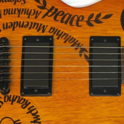 LUNA Apollo Peace electric GUITAR new Satin Mahogany - Etched Design image 4