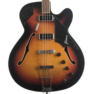 RARE & Unique Early 1960's Framus 5/150-AM Brown Shaded Vintage German Electric Bass Guitar with TKL Hard Case Made in Bavaria, Germany image 3