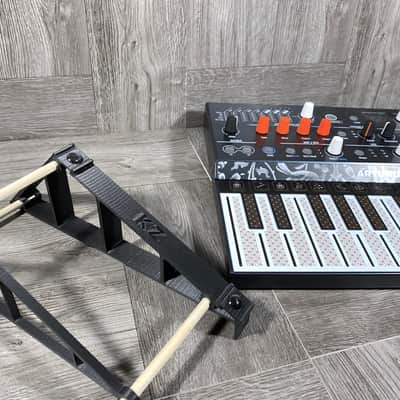 25º Stand with LED Light for Arturia MicroFREAK Synthesizer - color BLACK - by KZcraftworks - USA image 4