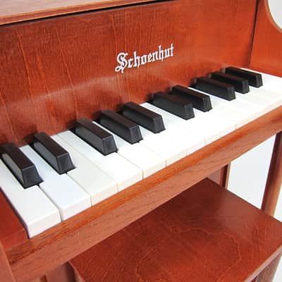 1960s Schoenhut Children's Toy Upright Piano Two Octave Near Mint Birch Cabinet & Matching Bench! image 12