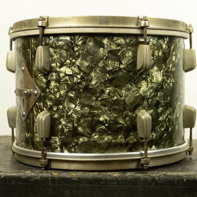 Vintage Slingerland 9x13 Black Diamond Pearl Radio King Tom image 4