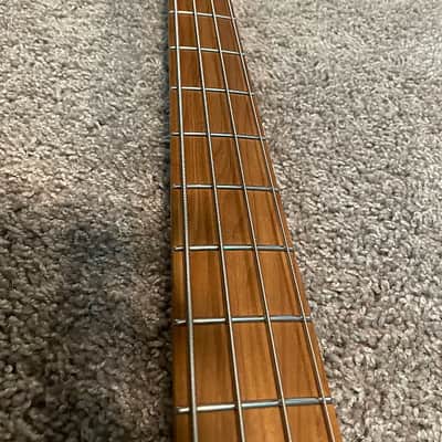Warmoth Warmoth G4 Bass with Delano P/J Pickups and EMG Preamp Satin Orange Over Ash image 6