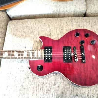 Epiphone Les Paul Classic Quilt Top 2001 - Trans Red w/ black hardware image 1