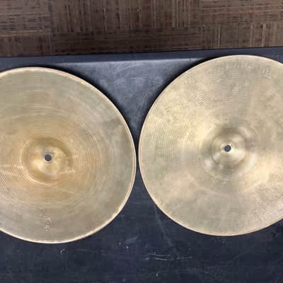 Vintage Zildjian A 14" Rock Hi Hat Cymbals Top 1336g & Bottom 1510g NICE image 9