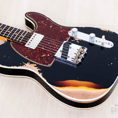 2024 Fender Custom Shop Limited Edition Reverse 1960 Telecaster Custom Heavy Relic Black Over Sunburst w/ SH-1 '59 PAF image 8
