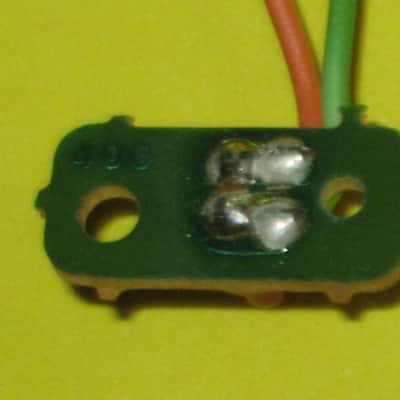very clean Boss RED LED on a very small rectangle circuit board + green & orange wires (works fine) for Boss compact size pedals - came off of a used 1985 PH-2 Super Phaser pedal) + 2 small pieces of heat shrink tubing (NO: pedal or other items included image 7