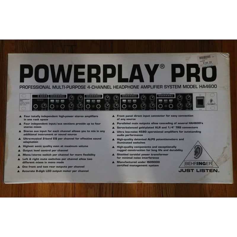 Behringer Powerplay Pro HA4600 4-Channel Headphone Amplifier Behringer Powerplay Pro HA4600 4-Channel Headphone Amplifier