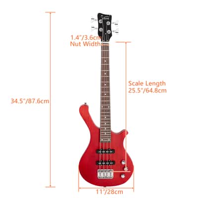 🎸SHORT SCALE "Warstick" Style Electric Bass Guitar +Rosewood Fretboard +Cable!🎸 image 10