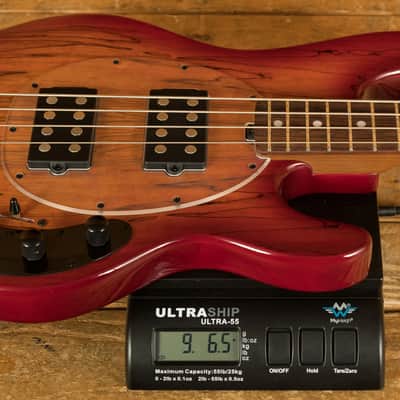 Sterling RAY34HHSM StingRay HH Bass - Spalted Blood Orange Burst image 8