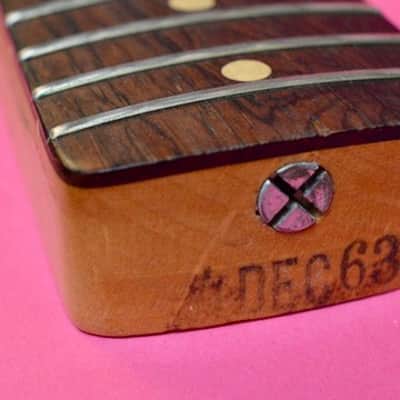 Vintage 1963 PRE-CBS Fender Jazzmaster Project Neck - Killer Tone Wood - Clay Dot RW Board! image 14