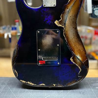 Fender Stratocaster “Midnight Monarch” Purple Gold Leaf Accents Heavy Aged Relic by East Gloves Customs [$550 Off! Limited Time Only!] image 2