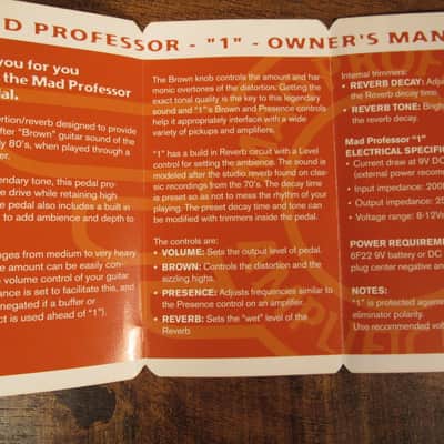 Mad Professor 1 Brown Sound Distortion / Reverb Effects Pedal LIKE NEW image 6