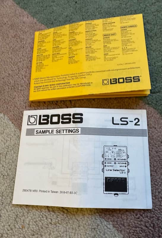 Boss LS-2 Manual Printed in Taiwan 2010 image 1