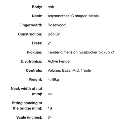 Fender American Deluxe Dimension Bass V Violin Burst image 22
