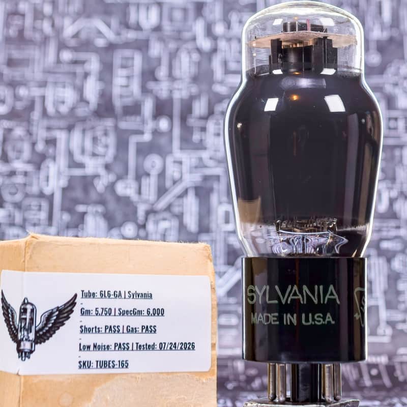 Sylvania 6L6GA Power Tube USA Black Plate D-Getter image 1