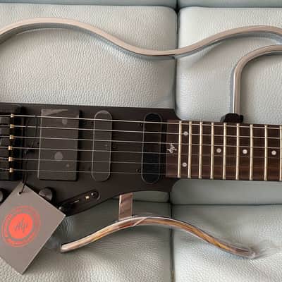 Alp AD-80 Adventure headless electric travel guitar 2021 Black with new updated gig bag image 3