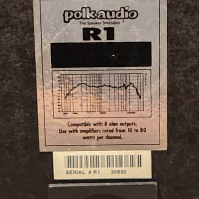 Polk Polk  R1 bookshelf speakers 90s  - Black wood veneer image 5