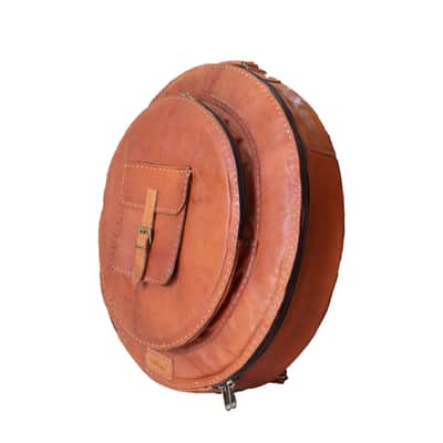 WerKens Leather Cymbal Bag 22" Front Pocket 16" for Hi Hats - Backpack - Brown image 1