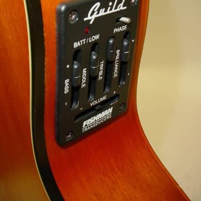 Guild B4CE Left-Handed Acoustic Electric Bass Guitar Vintage 90's LEFTY B4CE-AMB image 7