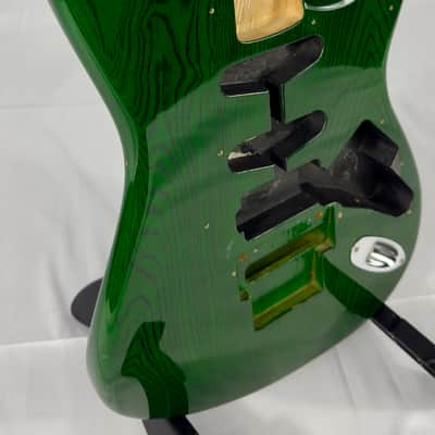 ESP Vintage Plus Strat Style Electric Guitar Body MIJ Japan 1990’s - Trans Green image 3