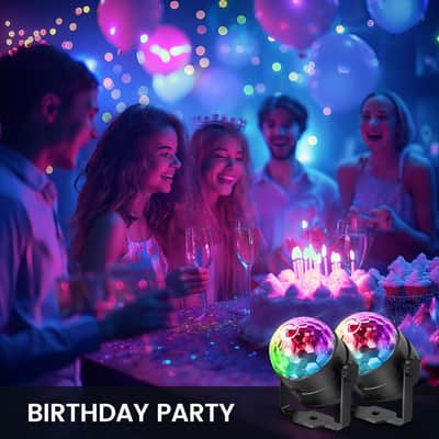 [3-Pack] Disco Ball DJ Party Lights Sound Activated with Remote Control Strobe Lamp 7 Modes Stage Light for Home Room Dance Parties Karaoke Halloween Christmas Birthday Decorations image 8