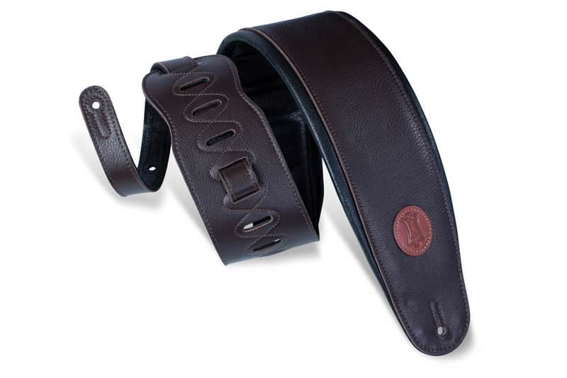 Levy's 4 1/2" Wide Dark Brown Garment Leather Bass Strap image 1