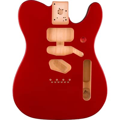Genuine Fender Deluxe Series Telecaster SSH Alder Body Modern Bridge Mount, Candy Apple Red image 1