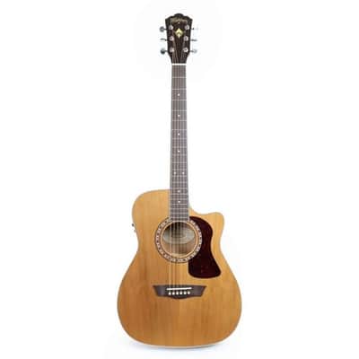 Washburn HF11SCE Folk Acoustic Electric Guitar Cutaway Natural image 3