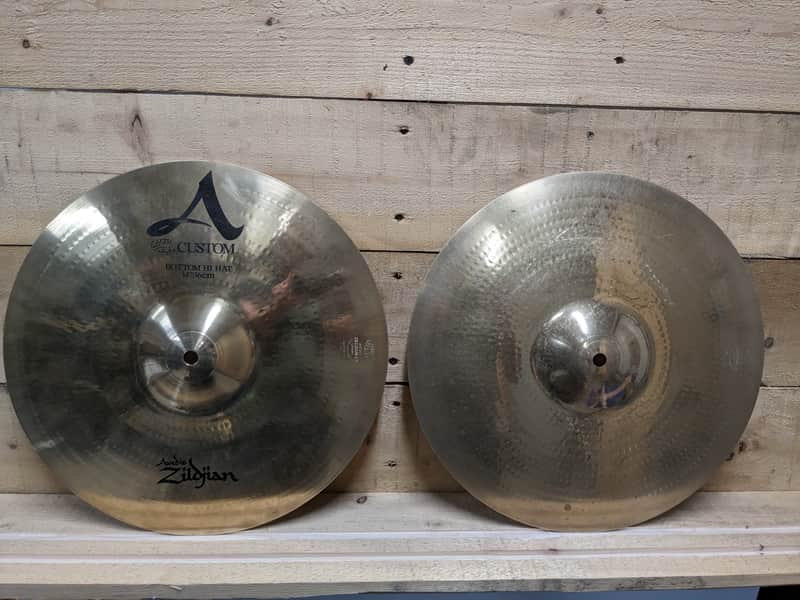 Zildjian 14" A Custom Hi-Hat Cymbals (Pair) 1991 - Present - Brilliant image 1