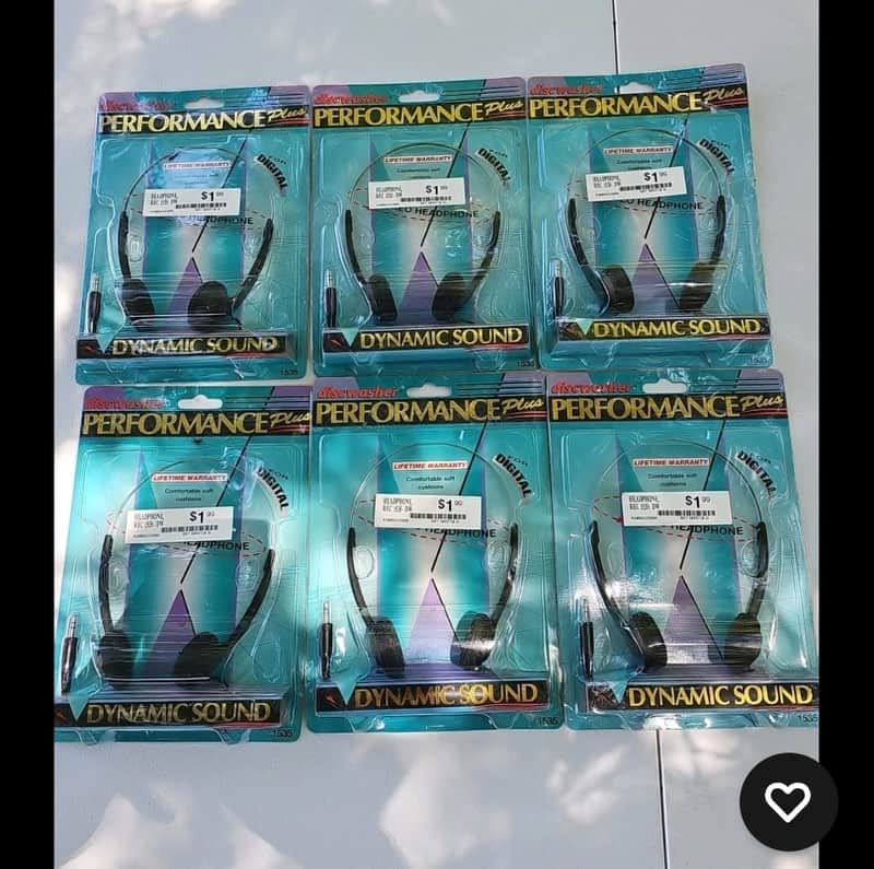 Lot Of 6 NOS Discwasher 1535 1996 sealed Stereo Headphone Dynamic Sound NEW image 1