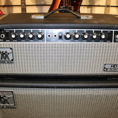 1978 Music Man HD-130 bass head with 2x12 RH cab image 4