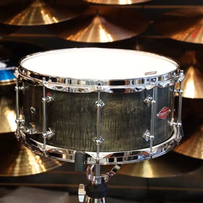Craviotto Private Reserve 6.5X14" Snare Drum Curly Maple (Ebonized & Green Stained Oil Finish) image 2