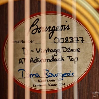 2019 Bourgeois D-Vintage Deluxe, Indian Rosewood/Aged Tone Adirondack Spruce image 8