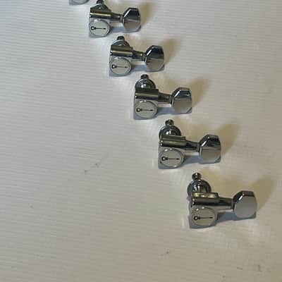MIM Charvel Pro Mod 2H Chrome Tuners Tuning Pegs 6 In Line Dual Pin image 3