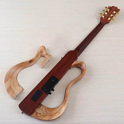 39 Inch Silent Electric Classical Guitar, Maple Mahogany Body, Mahogany Neck, 20 Frets image 6