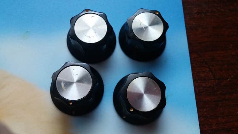 VINTAGE Medium 1" Size Reflector GARNET Amp / Fender Coronado RICKENBACKER ALTEC 70s Knobs LOT OF 4 image 1