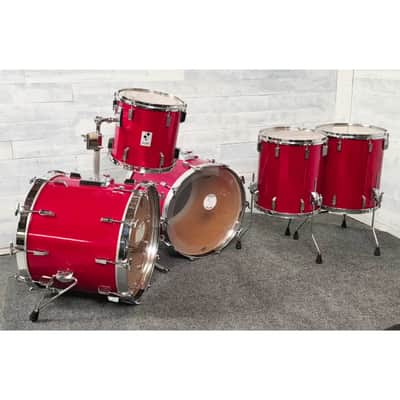 Used Vintage Sonor Phonic Plus 5pc Drum Set Candy Apple Red - Very Good image 7