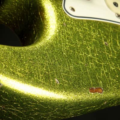 2023 - Fender Custom Shop Eddie's Guitars Exclusive Dealer Select Roasted 1963 Stratocaster Heavy Relic - Chartreuse Sparkle #XN15600 image 23