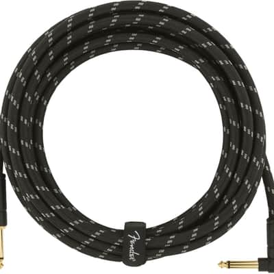 Fender Deluxe BLACK TWEED Guitar/Instrument Cable, Straight-Right Angle, 15' ft image 6