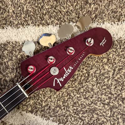 Killer Curly Maple NECK! 2007-2010 Fender AJB-110DMC Aerodyne Jazz Bass Dimarzio Pups Flame Shadow image 5