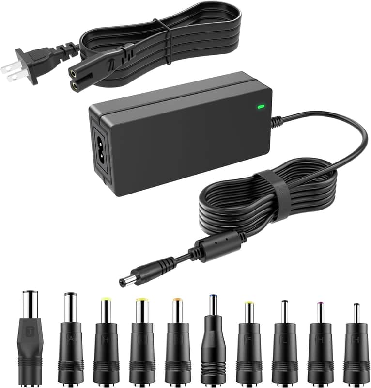 19V DC Power Supply 19V 3.42A Power Adapter for 65W 45W Laptop Monitor Speaker Compatible with Asus/Acer/Gateway/Toshiba Laptop for LG/Acer/Asus Monitor Power Cord with 10tips image 1
