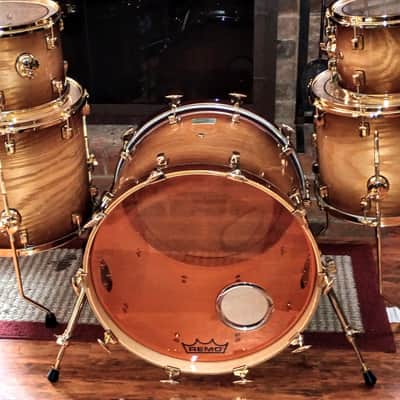 ODERY CUSTOM BRONZED ROOTBEER FADE-BRASS PLATED HDWE 6 PC SHELL PACK 10t, 12t, 13sd, 14ft, 16ft, 22"b image 13
