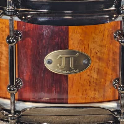 JT Custom Drums 14x5" Solid Padauk Stave Snare 2022 Natural image 2